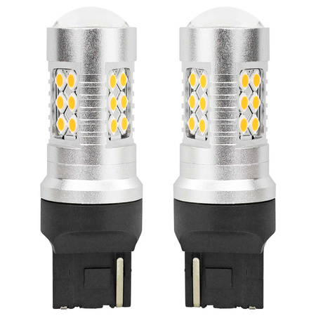 Żarówki LED W21W Amio 24SMD T20 7440 12V/24V komplet