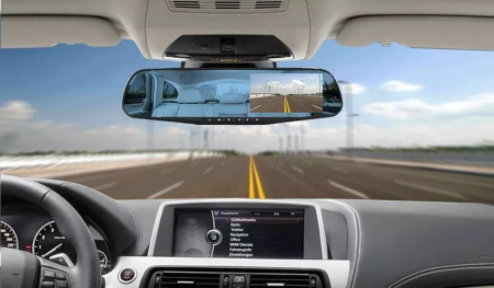 Wideorejestrator jazdy DVR Hoalte w lusterku 4,3" z kamerą cofania 