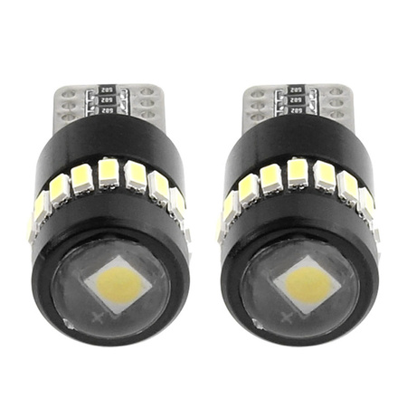 Żarówki LED W5W 18SMD 3014 T10 12V/24V Białe komplet