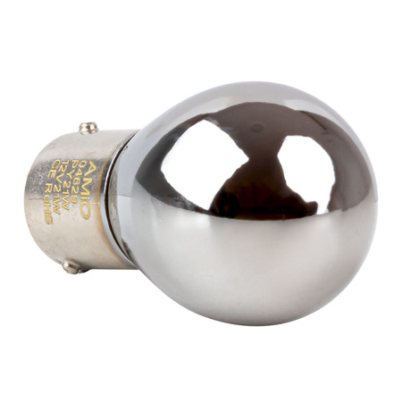 Żarówki halogenowe AMiO PY21W 12V 21W BAU15S z chromowaną powłoką