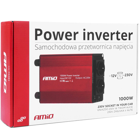 Przetwornica prądu AMiO MT-MX1000 12/230V 1000w/2000w 