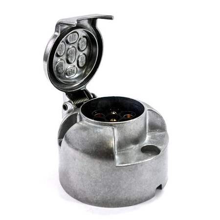 Gniazdo przyczepy AMiO 7-biegunowe 12-24V aluminium