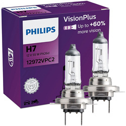 Żarówki PHILIPS H7 Vision Plus +60% 12V PX26d komplet