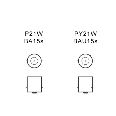 Żarówki samochodowe AMiO P21W BA15s 12V zestaw