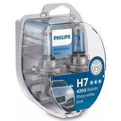 Żarówki halogenowe Philips White Vision Ultra 4200K H7 12V 55W W5W komplet