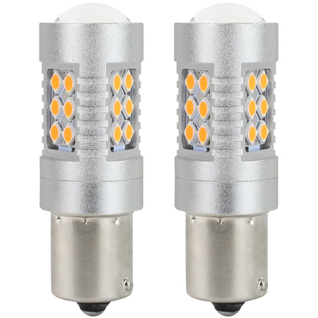 Żarówki LED PY21W Amio BAU15s 12V/24V canbus 24 SMD 3030 komplet