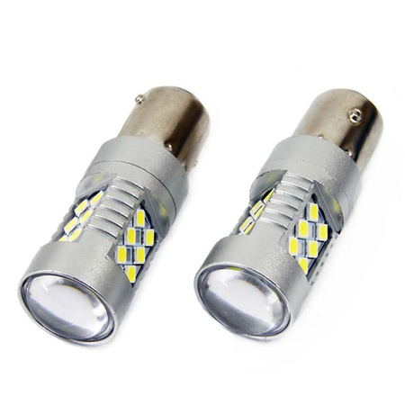 Żarówki LED AMiO P21W 12/24V canbus 24 SMD białe