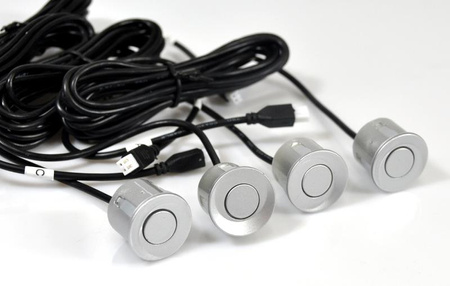 Czujnik parkowania z wyświetlaczem M-Tech 4 sensory srebrny