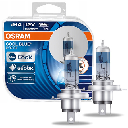 Żarówki halogenowe Osram Cool Blue Boost 5500K H4 12V 90/100W komplet