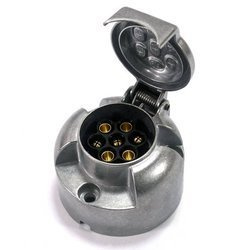 Gniazdo przyczepy AMiO 7-biegunowe 12-24V aluminium