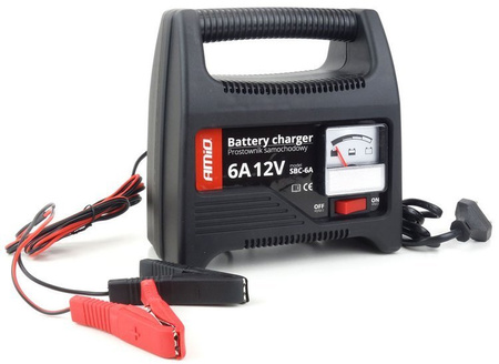 Prostownik samochodowy do akumulatorów AMiO 12V 6A 20-80Ah