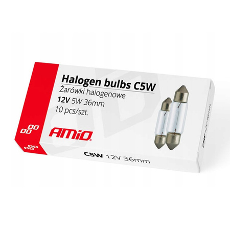 Żarówki AMiO C5W 36mm 12V komplet