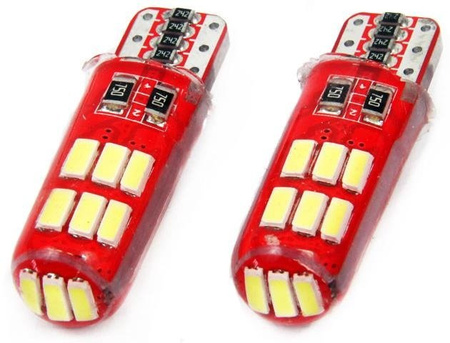 Żarówki LED W5W T10 canbus 12V 15 SMD białe