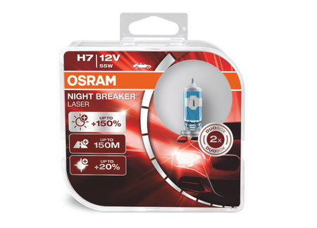 Żarówki Osram Night Breaker Laser +150% H7 12V 55W komplet