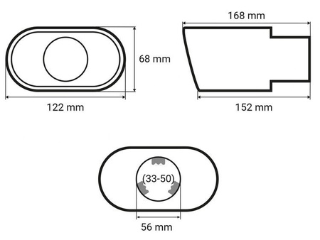 Końcówka tłumika/rury wydechowej AMiO 122x68 mm 