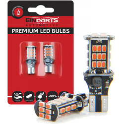 Żarówki LED EinParts W16W RED T15 30SMD 3020 CANBUS komplet