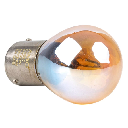 Żarówki halogenowe AMiO PY21W 12V 21W BAU15S Amber z chromowaną powłoką