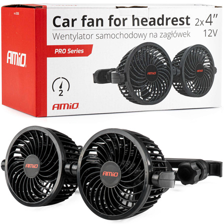 Wentylator AMiO Pro na zagłówek 12V średnica 4"