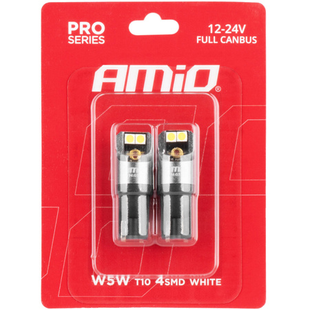 Żarówki led AMiO Canbus Pro T10 W5W 12/24V komplet