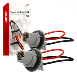 Kostki montażowe do żarówwek AMiO T15 W16W W5W LED komplet