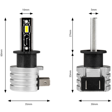 Żarówki samochodowe AMiO H3 LED seria H mini 42W