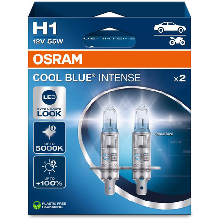 Żarówki halogenowe Osram H1 COOL BLUE INTENSE NextGen 12V 55W komplet