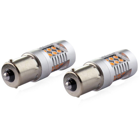 Żarówki LED PY21W Amio BAU15s 12V/24V canbus 24 SMD 3030 komplet
