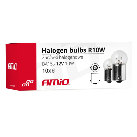Żarówki AMiO R10W BA15s 12V 10W komplet