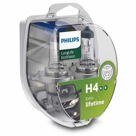 Żarówki halogenowe Philips LongLife Eco Vision H4 12V 60/55W komplet