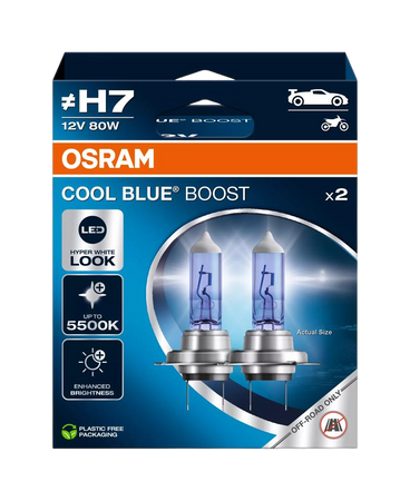 Żarówki halogenowe Osram H7 12V 80W PX26D Cool Blue Boost 5500K komplet