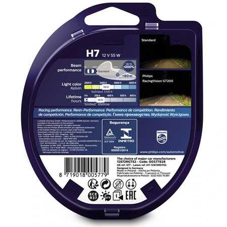 Żarówki Philips Racing Vision GT200 200% H7 12V 55W