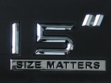 Emblemat chrom 15" Size matters 