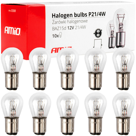 Żarówki pomocnicze P21/4W 12V 21/4W BAZ15d komplet