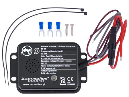Samochodowy odstraszacz gryzoni Carmotion akustyczny i błyskowy 12V