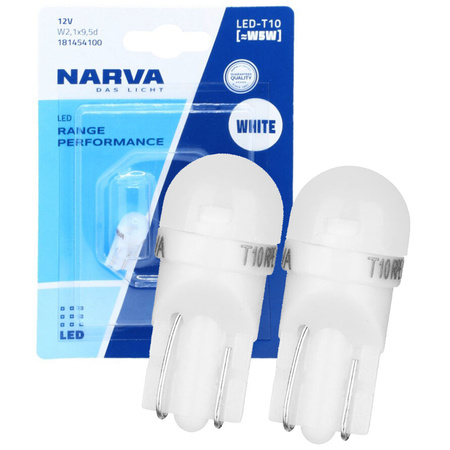 Żarówki ledowe Narva W5W T10 LED Range Performance 12V 0,36W komplet