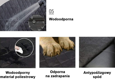 Mata ochronna dla psa na siedzenie Hoalte 138x48cm