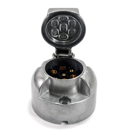 Gniazdo przyczepy AMiO 7-biegunowe 12-24V aluminium