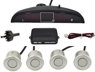 Czujnik parkowania z wyświetlaczem M-Tech 4 sensory srebrny