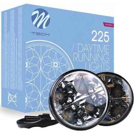 Światła do jazdy dziennej M-Tech 70mm 4 LED 12V RL00 automat