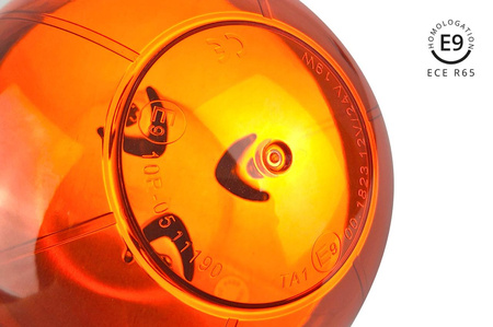 Lampa ostrzegawcza na magnes 39 LED 12/24V pomarańczowa, E9 R65 R10 