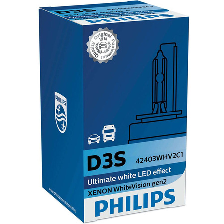 Żarniki Philips Xenon D3S White Vision 2gen 5000K