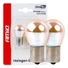 Żarówki halogenowe AMiO PY21W 12V 21W BAU15S Amber z chromowaną powłoką