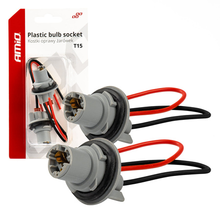 Kostki montażowe do żarówwek AMiO T15 W16W W5W LED komplet