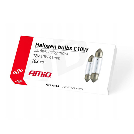 Żarówki pomocnicze AMiO C10W Festoon 41mm 12V 