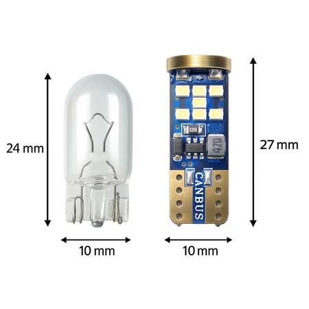 Żarówka pomocnicza W5W T10 LED Canbus Hoalte 6000K