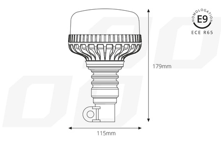 Lampa ostrzegawcza AMiO W03P R65 R10 36LED 12/24V IP56