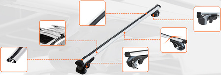 Bagażnik dachowy Hoalte Aero ALU 124cm 