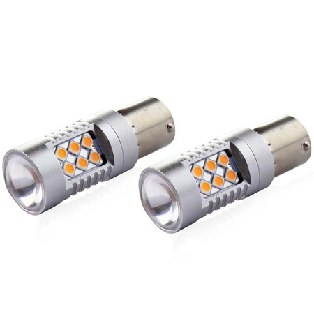 Żarówki LED PY21W Amio BAU15s 12V/24V canbus 24 SMD 3030