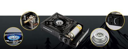 Kuchenka turystyczna gazowa Hoalte CampingPro 2w1 Double na kartusz i butlę