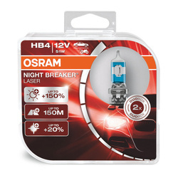 Żarówki Osram Night Breaker Laser +150% HB4 12V 51W komplet